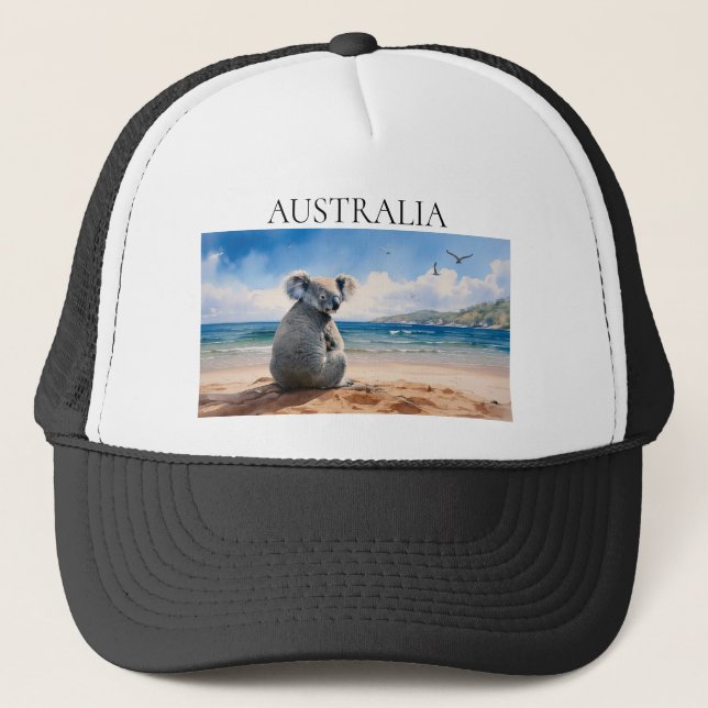 Casquette Koala regardant l'océan (Devant)