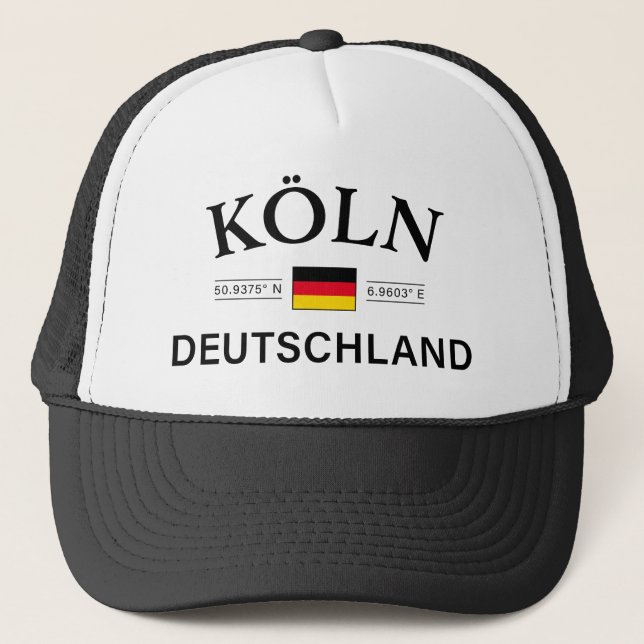 Casquette Koln (Cologne) Deutschland coordonne allemand (Devant)