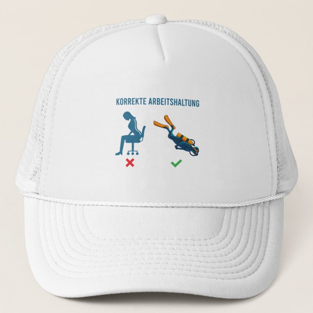 Casquette Korrekte Arbeitshaltung Scuba Diver Appareils Drôl (Devant)