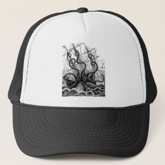Casquette Kraken/poulpe Eatting un bateau de pirate,