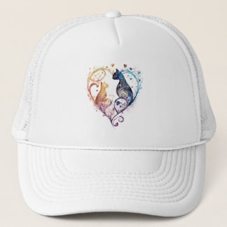 Casquette Kuraudea un mignon chat d'amour fleuri en forme de