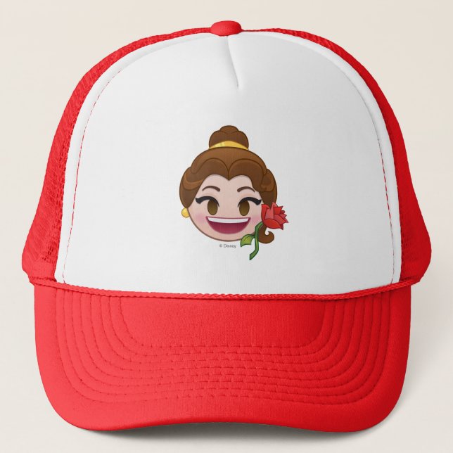 Casquette La beauté et la bête Emoji | Belle avec Rose (Devant)