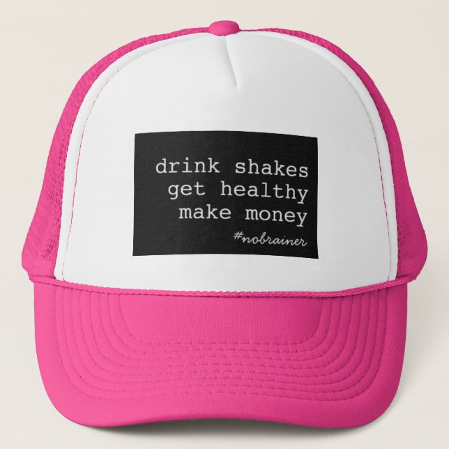 Casquette La boisson secoue le camionneur de boîte noire de (Devant)