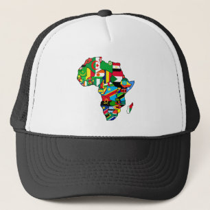 Casquette La carte africaine des drapeaux de l'Afrique dans