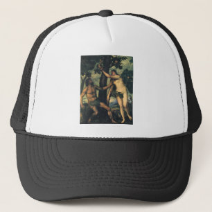 Casquette La Chute de l'Homme ; Adam et Ève par Titien