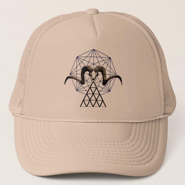 Casquette La géométrie sacrée de crâne de RAM (Devant)