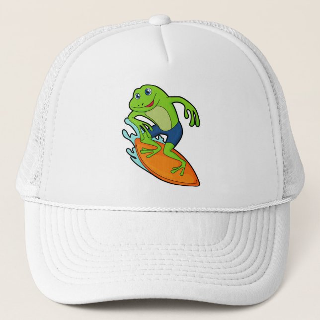 Casquette La grenouille comme surfeur avec Surfer (Devant)