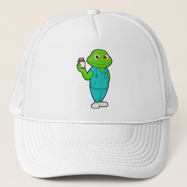 Casquette La grenouille en tant qu'infirmière en médecine et (Devant)