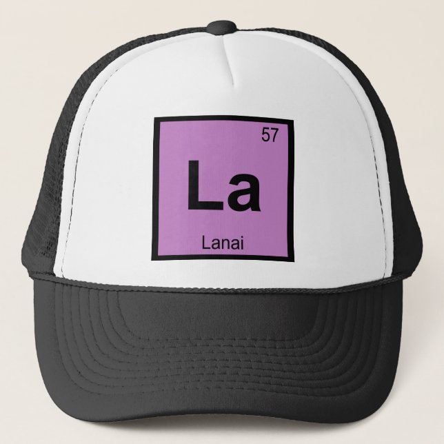 Casquette La - Lanai Hawaii Island Chimie Tableau Périodique (Devant)