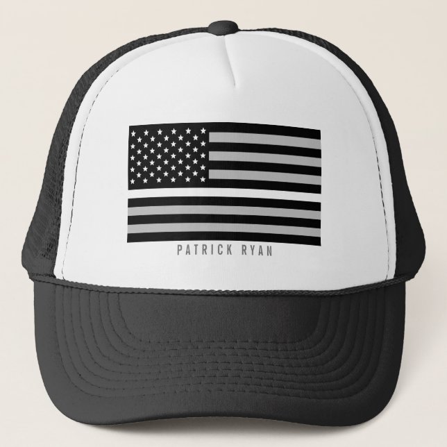Casquette La ligne blanche mince drapeau américain de SME (Devant)