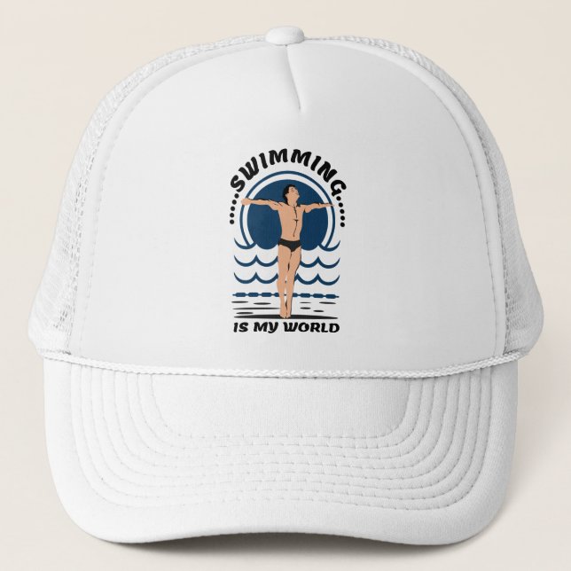Casquette La natation est mon monde - nager à Speedo (Devant)