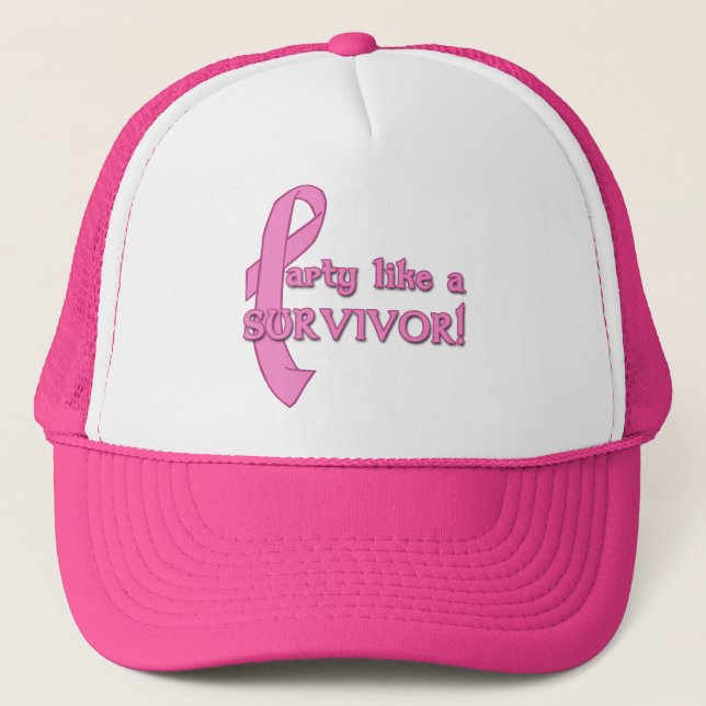 Casquette La partie aiment un survivant avec le ruban rose (Devant)