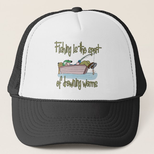 Casquette La pêche est le sport des vers de noyade (Devant)