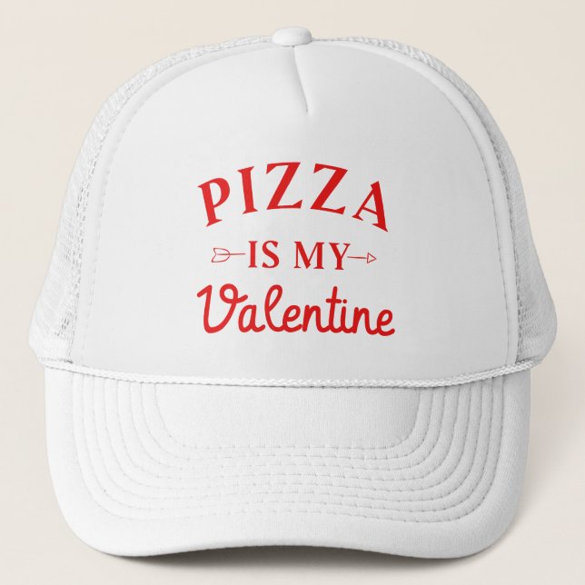 Casquette La pizza est ma Saint Valentin (Devant)