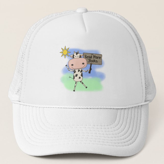 Casquette La vache a lu plus de livres (Devant)