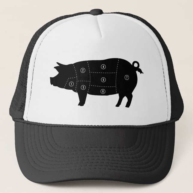 Casquette La viande de porc coupe des cadeaux de boucherie (Devant)