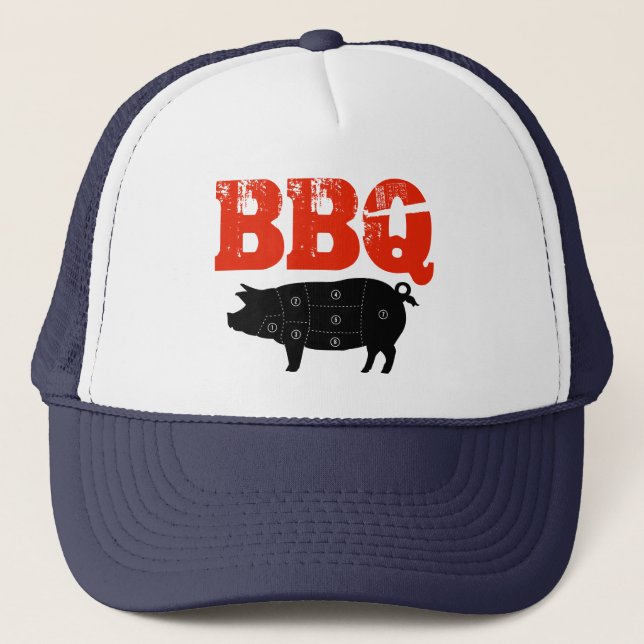 Casquette La viande de porc coupe la coutume de boucher (Devant)