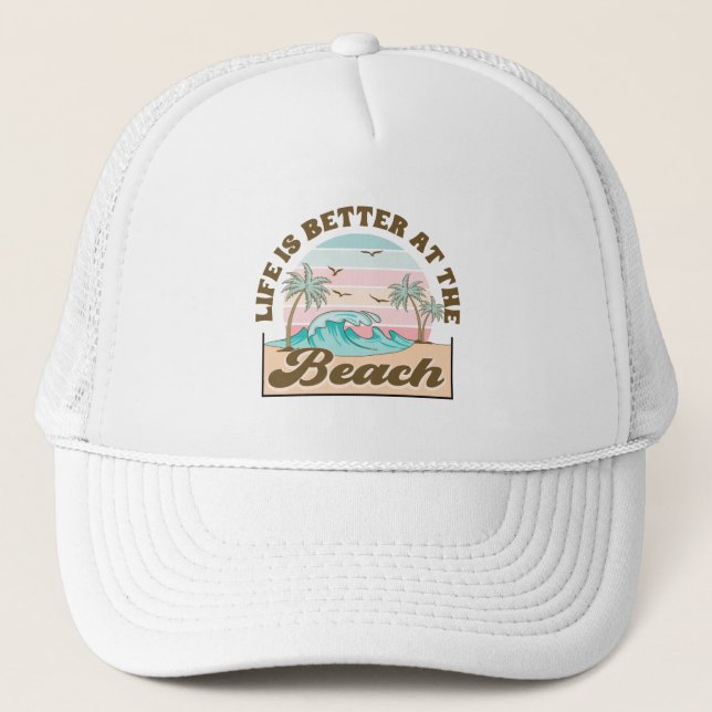 Casquette La vie est meilleure à la plage Tropical Summer (Devant)