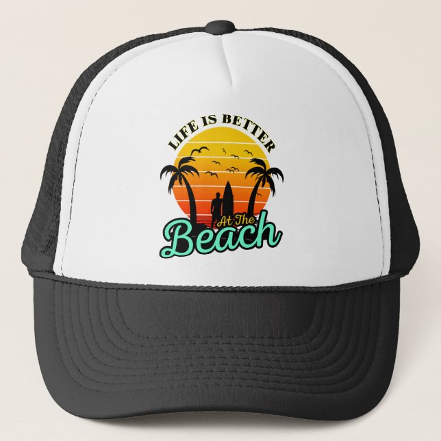 Casquette la vie est meilleure au Beach (Devant)