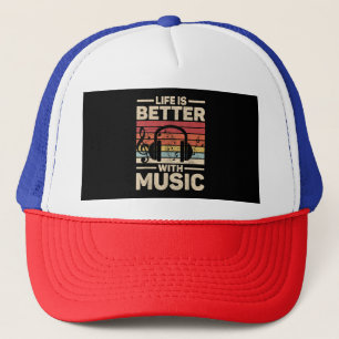 Casquette La vie est meilleure avec l'amant de la musique te