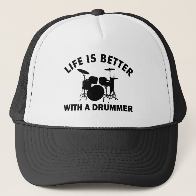 Casquette La vie est meilleure avec un batteur (Devant)