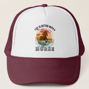 CASQUETTE LA VIE EST MEILLEURE AVEC UN CHEVAL