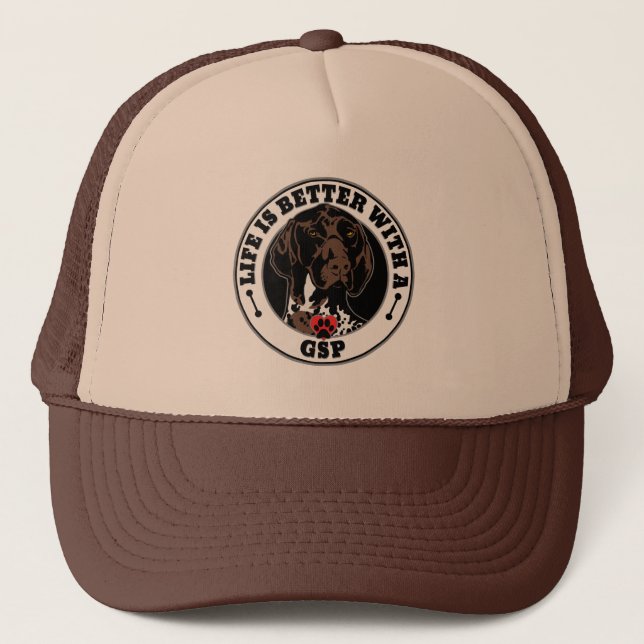 Casquette La Vie Est Meilleure Avec Une race De Chiens GSP (Devant)