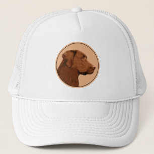 Casquette Labrador Retriever (Chocolat) Peinture - Chien Art