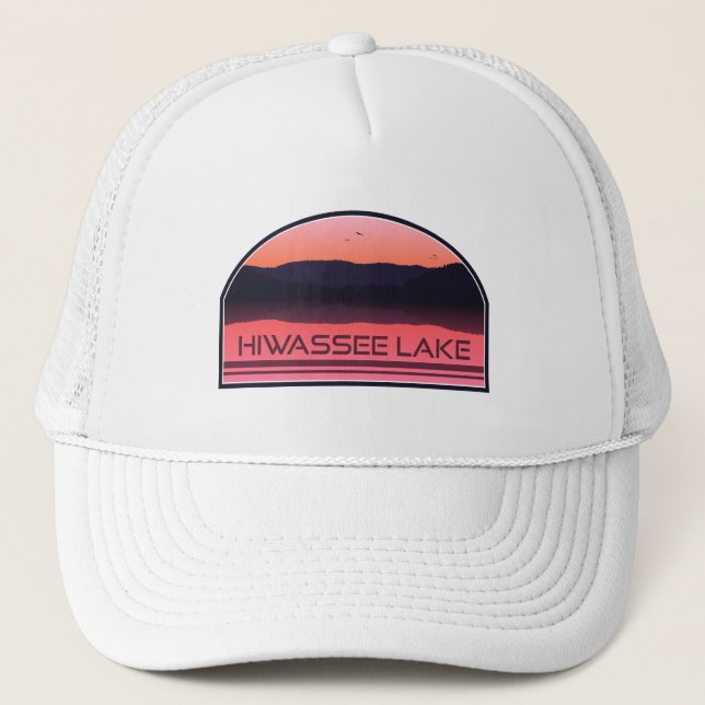 Casquette Lac Hiwassee Caroline du Nord Sunrise rouge (Devant)