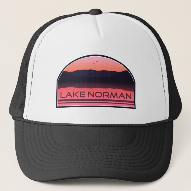 Casquette Lac Norman Caroline du Nord Sunrise rouge (Devant)