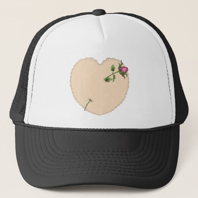 Casquette Lacy Heart Rose (Devant)