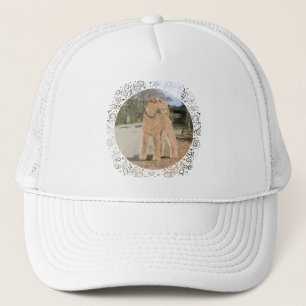 Casquette Lakeland Terrier dans la cour de l'écurie