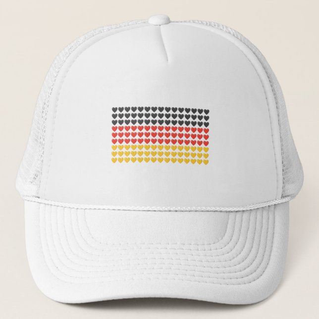 Casquette L'Allemagne COEUR Chapeau de camion à paillettes (Devant)