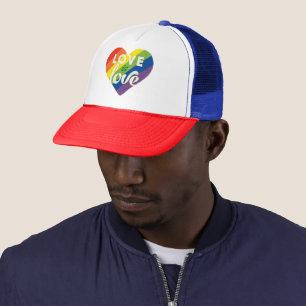 Casquette L'amour est l'amour Rainbow Stripe Heart Pride