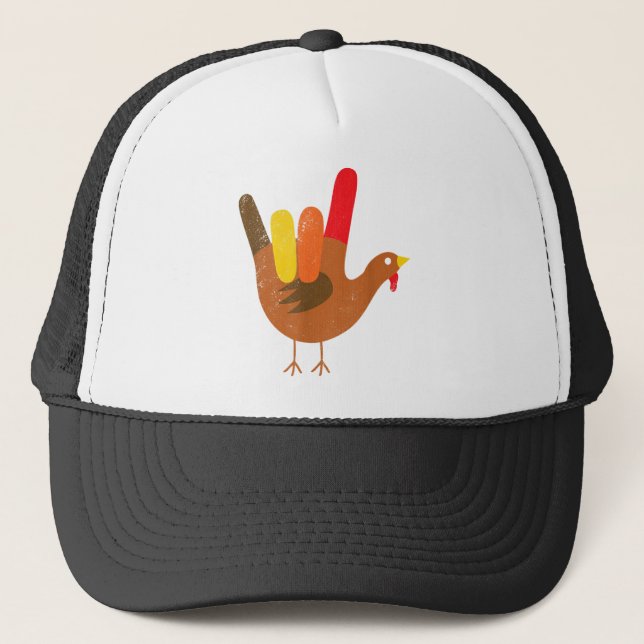 Casquette Langue des signes américaine Je t'aime Thanksgivin (Devant)