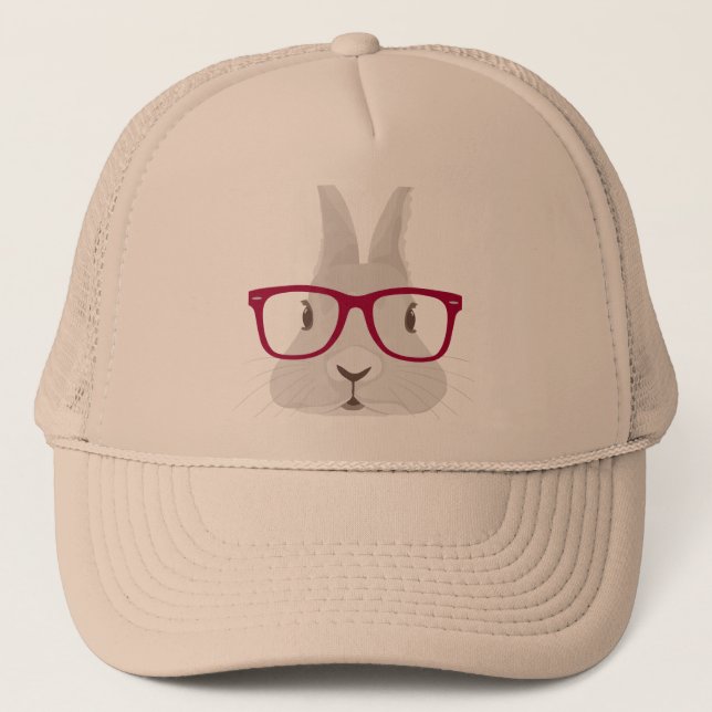 Casquette Lapin de Pâques drôle de hippie avec les verres (Devant)