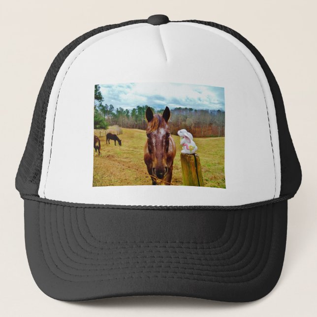 Casquette Lapin de Pâques et cheval Brown (Devant)
