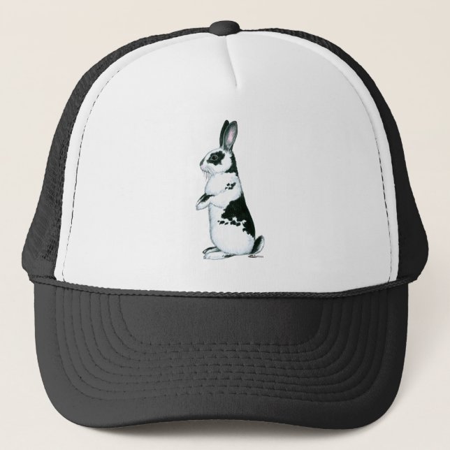 Casquette Lapin : Noir et Blanc (Devant)