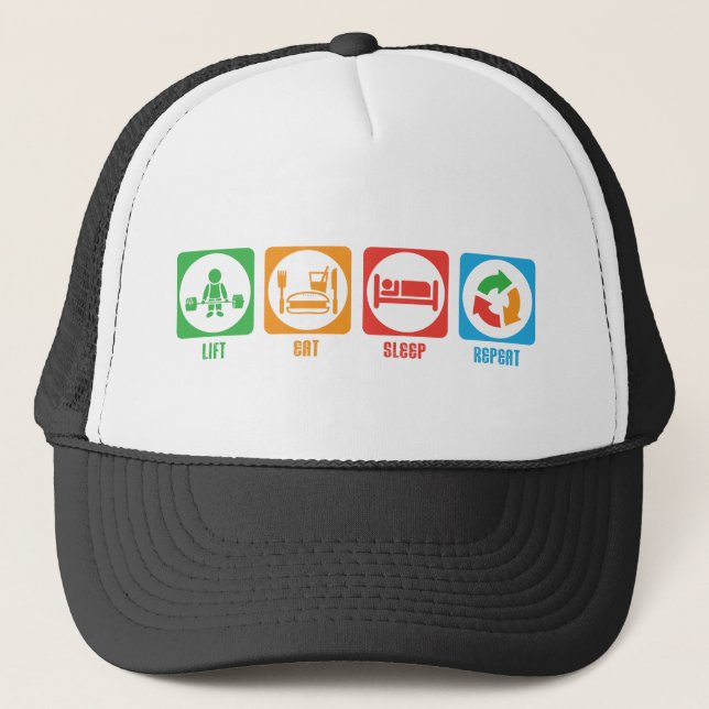 Casquette L'ascenseur, mangent, dorment, répètent - le (Devant)