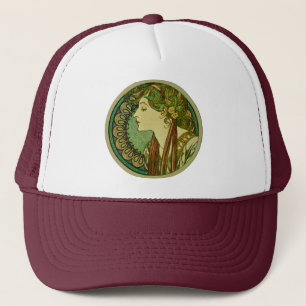 Casquette Laurel, Alphonse Mucha Art Vintage Nouveau