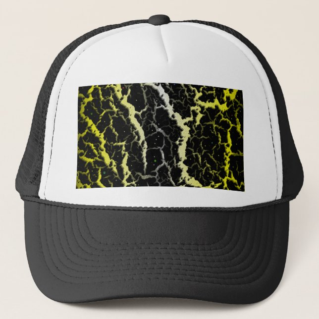 Casquette Lave de l'espace fissuré - blanc/jaune (Devant)