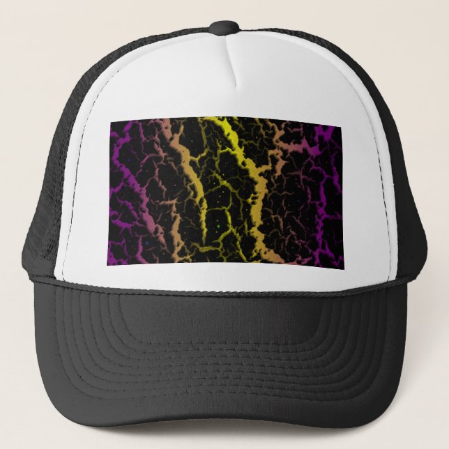 Casquette Lave de l'espace fissuré - violet/jaune (Devant)