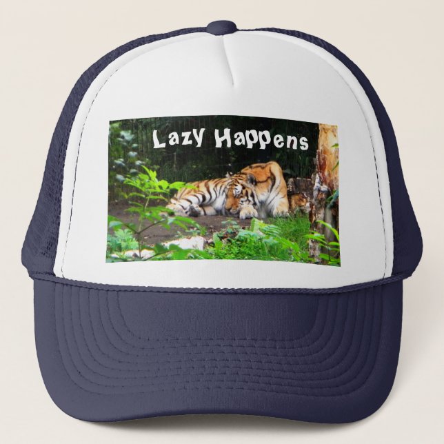Casquette Lazy arrive le tigre de Sibérie (Devant)