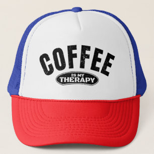 Casquette le café est ma thérapie caféine typographie drôle