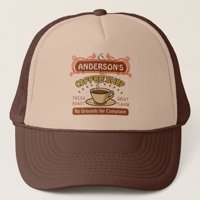 Casquette Le café-restaurant avec la tasse créent vos (Devant)