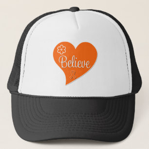 Casquette Le Cancer de rein croient le coeur orange