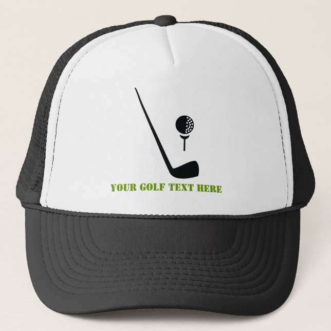 Casquette Le club et la boule de golf noircissent, coutume (Devant)