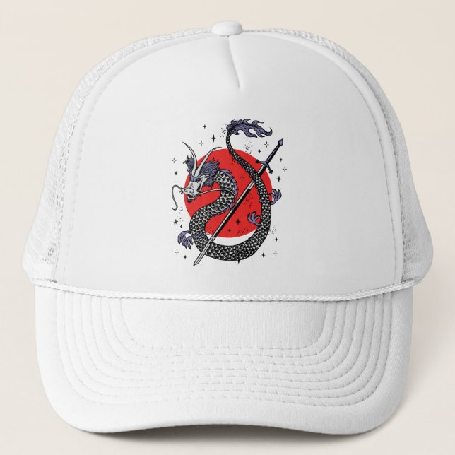 Casquette Le défi du dragon : une oeuvre d'art chinoise maje (Devant)