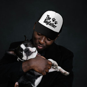 Casquette Le Dogfather s'amuse en noir et blanc en disant :