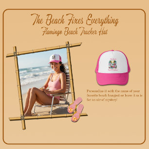 Casquette Le flamant rose camionneur de la plage 'La plage r